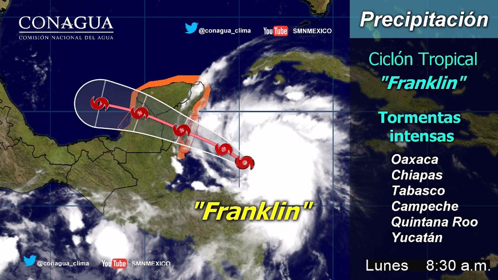 Alerta por la tormenta 'Franklin' en Yucatán