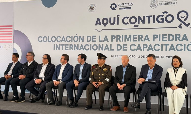 Kuri encabeza colocación de primera piedra de la Academia Internacional de Capacitación Policial
